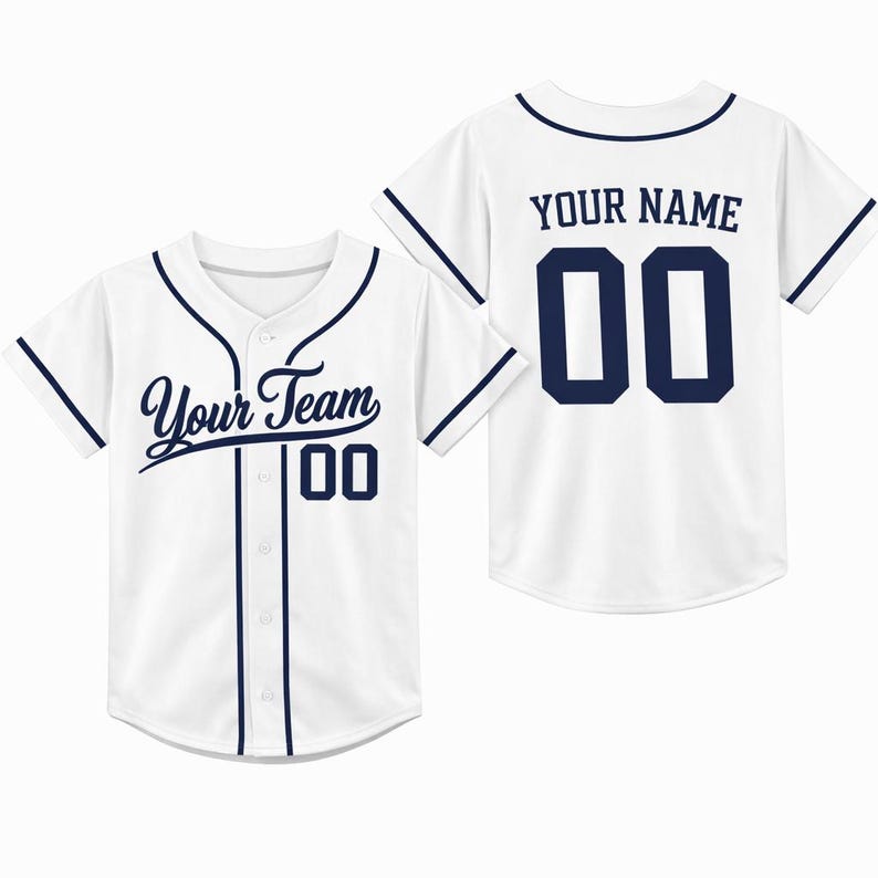 Personalized Kids Baseball Jersey, Custom Name Number, Birthday Gift image 3