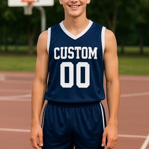 Custom Basketball Jersey – Personalized V-Neck Team Jersey image 7