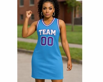 Customizable Women's Jersey Dress, Blue Red White Throwback - Etsy Israel Customizable Women's Jersey Dress, Blue Red White Throwback - Etsy Israel