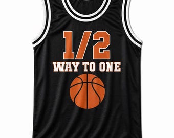 Custom 1/2 Way To One Basketball Jersey: Personalized Name & Number