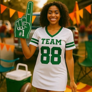 Custom Name Number Jersey Dress, Throwback Style
