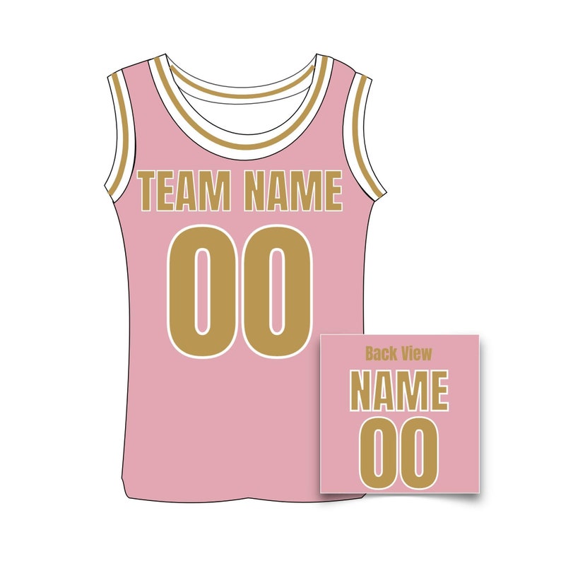Custom Basketball Jersey, Personalized Basketball Jersey, Customized Jersey Name and Number Rose gold