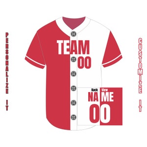 Custom Baseball Jersey, Personalized Baseball Jersey, Customized two tone Baseball Jersey Name and Number