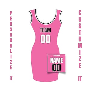 Custom Jersey Dress, Personalized Dress, Throwback Customized Jersey Dress, Sports Party Dress