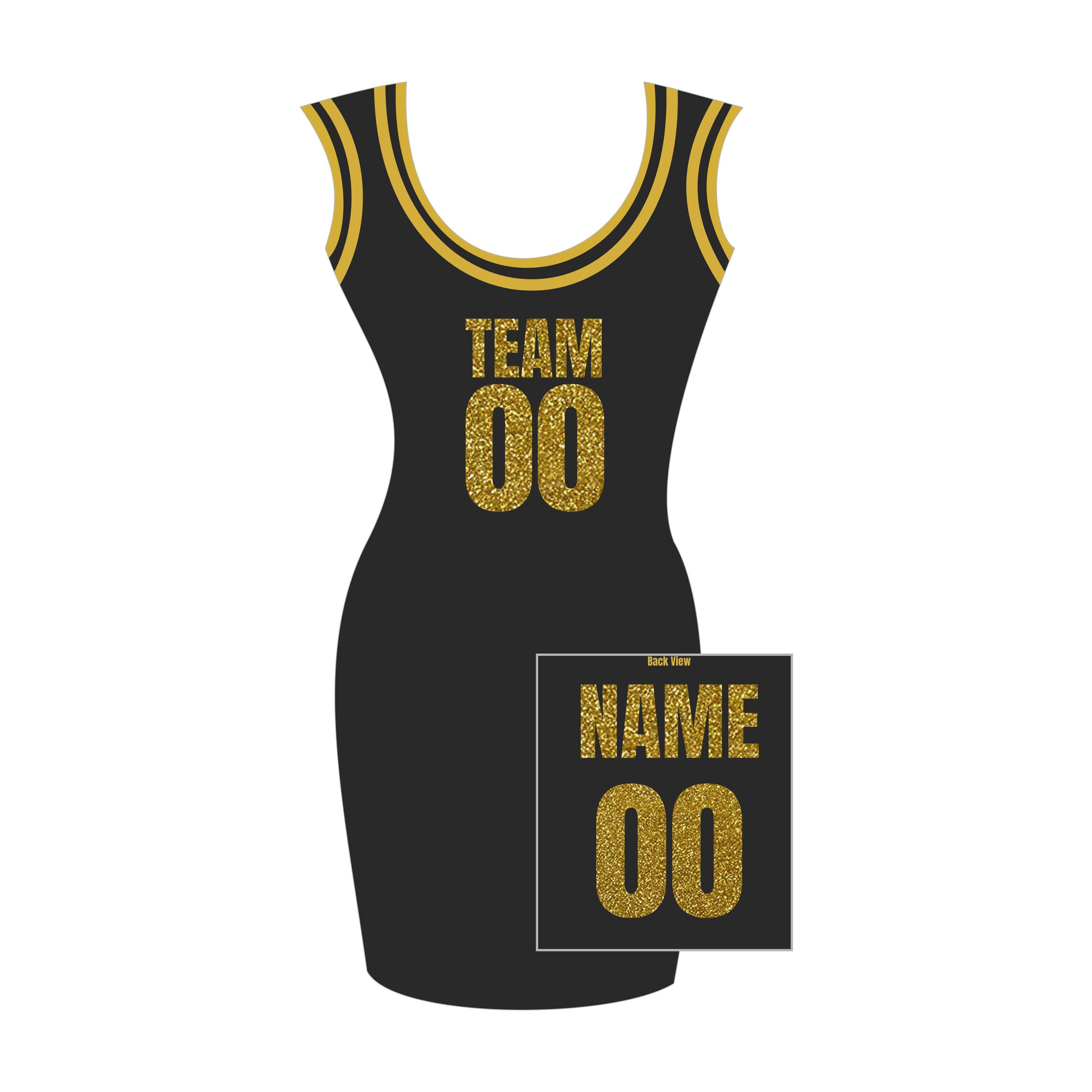 Custom Glitter Jersey Dress - Personalized Throwback Sportswear Custom Glitter Jersey Dress - Personalized Throwback Sportswear