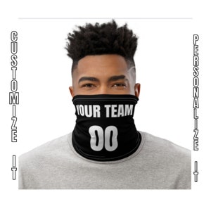 Custom Gaiter Face Mask, Personalized Team Gaiter with Name and Number, washable Neck Gaiter