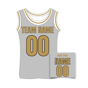 Custom Basketball Jersey, Personalized Basketball Jersey, Customized Jersey Name and Number Gray