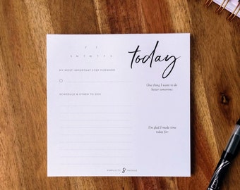 To Do List Notepad | daily planner notepad, checklist, goals, reflections