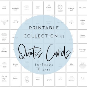 Lot imprimable de cartes de citation inspirantes