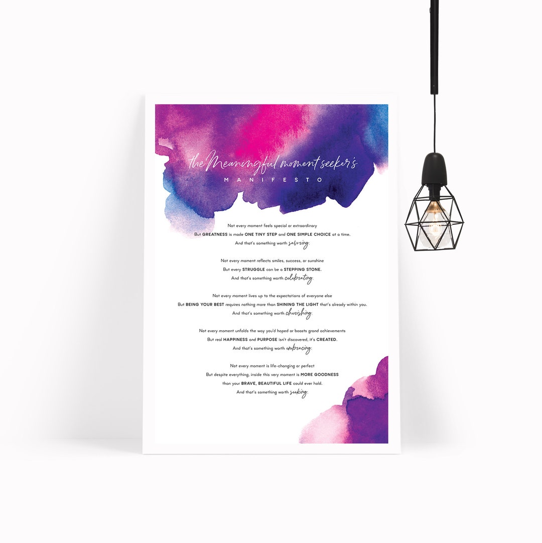 Intentional Living Manifesto. Printable Wall Decor - Etsy