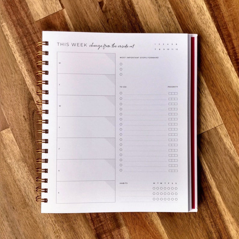 Undated Life Planner notebook, weekly, hardcover, inspirational, intentional living image 3