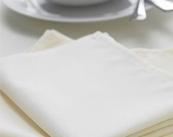 Ivory Cream Napkins - Quality Twill Poly Cotton Table Linen -Pack Of 4