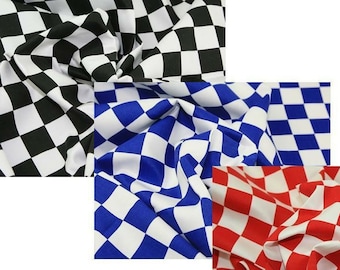 Premium Chef Check Cotton Drill Fabric Cloth |Black ,Red , Blue