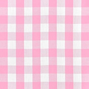Pink Gingham Poly Cotton Check Fabric Cloth - Per Metre - NEW - BARGAIN!