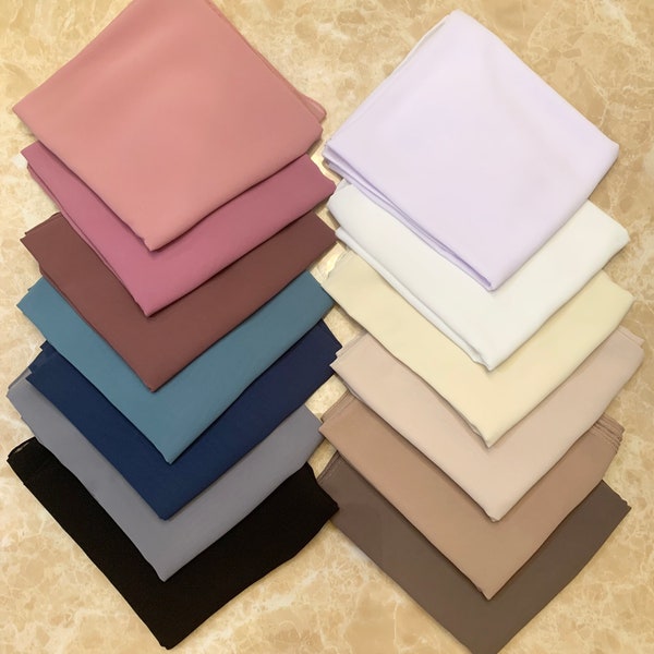 Chiffon Georgette Scarf Hijab Soft Premium Quality Shawl Plain Wrap