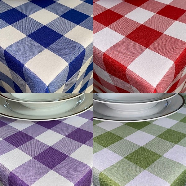 Nappe en polyester bi-extensible à carreaux GINGHAM - Différentes couleurs