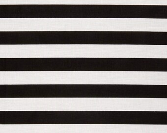 Navy Blue & White Sofia Striped Poplin Fabric Material - 150 cm wide - Pure cotton