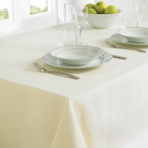 Ivory Cream Twill Poly Cotton Table Cloth Cover - Quality Table Linen