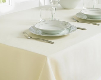 Ivory Cream Twill Poly Cotton Table Cloth Cover - Quality Table Linen