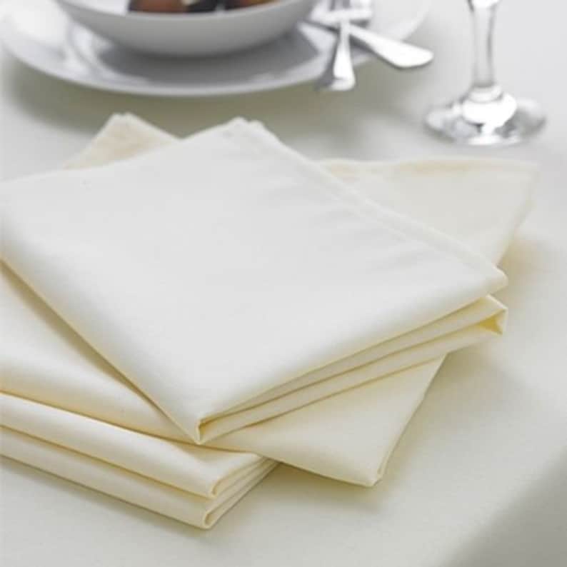 Ivory Cream Napkins Quality Twill Poly Cotton Table Linen pack of 4 Etsy