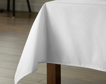 White 100% Pure Cotton Table Cloth Cover