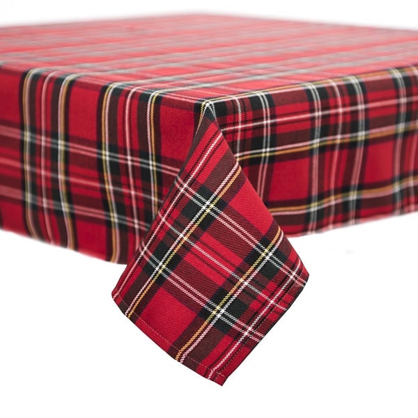 Nappe/housse de table tartan - tissu poly viscose de qualité écossais Royal Stewart