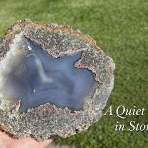 Extra Large Stunning Oregon Lucky Strike Thunderegg Half-Translucent Smoky Agate Pool-Crystalline Quartz-5.25” Display Specimen #RR601