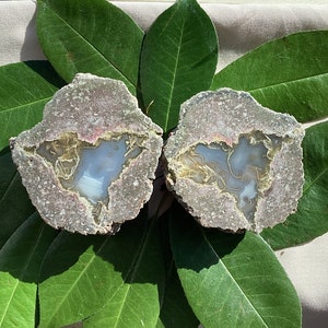 Beautiful Moss Agate Couplet with Waterlines, cut and polished #C128