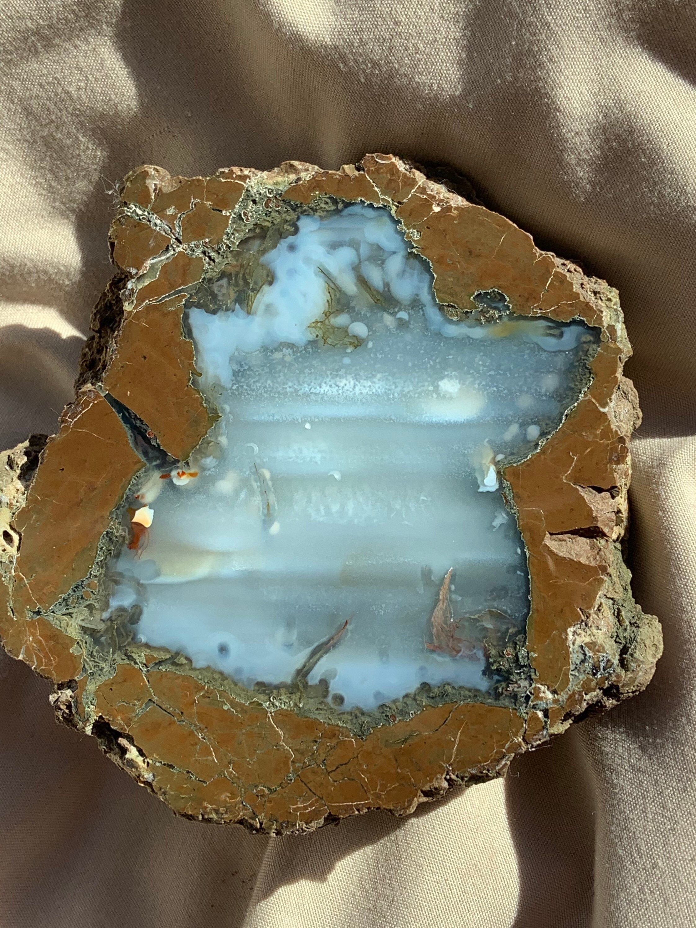 Beautiful Waterline agate Thunder egg half cut and polished Etsy