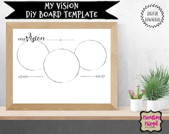 DIY Vision Board Template | Goal Setting Printable (PDF & JPG)