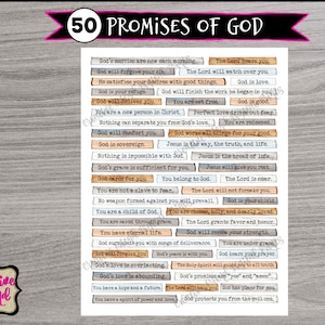 50 Versprechen Gottes Sätze | Vision Board Zitate | Tägliche Affirmationen | Kraftvolle Worte | Scrapbook Wörter | Glaube Worte | Schriftverse