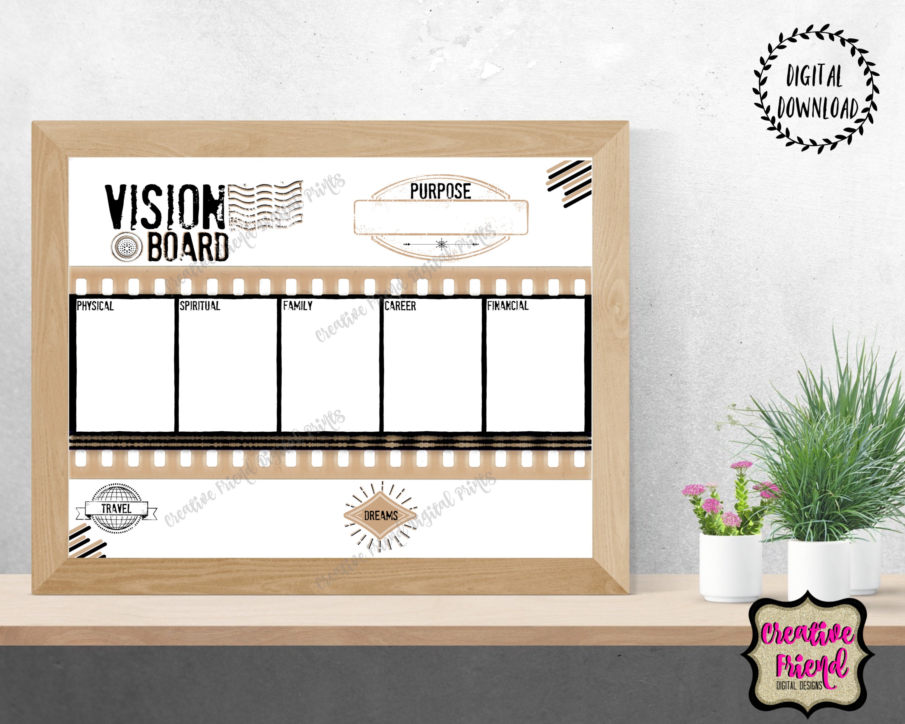 Vision Board Visual Goal Setting 21 Goals Dream Board Etsy