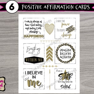 Tarjetas de declaración de afirmación positiva / Tablero de visión / Citas positivas / Visión 2023 / Palabras poderosas / Tablero motivacional / Scrapbooking DIY