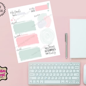 Weekly Goals Digital Download | MY Goals | Goal Setting | Goals Board | Focus Goals | New Year&#39;s Resolutions