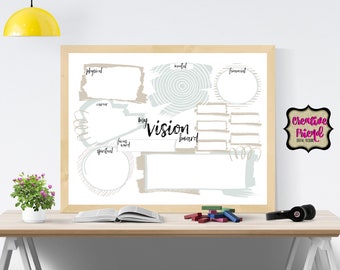 New Year Vision Board Template | Goal Setting Printable (PDF/JPG)