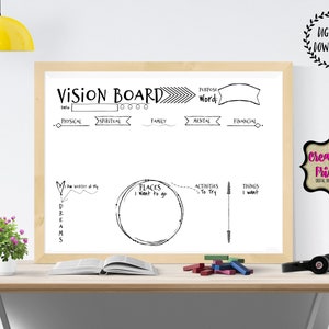 Vision Board | 2025 Goals | Goal Setting | Motivational Board | New Year Focus | New Year&#39;s Resolutions | Visual Goal Setting | Goal Setting