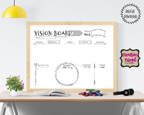 Vision Board 2024 Goals Goal Setting Motivational Board New Year