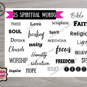 Tablero de visión Palabras espirituales / Imprimibles / MI visión / Palabras poderosas / Tablero motivacional / Palabras de álbum de recortes / Palabras digitales / Tarjetas DIY