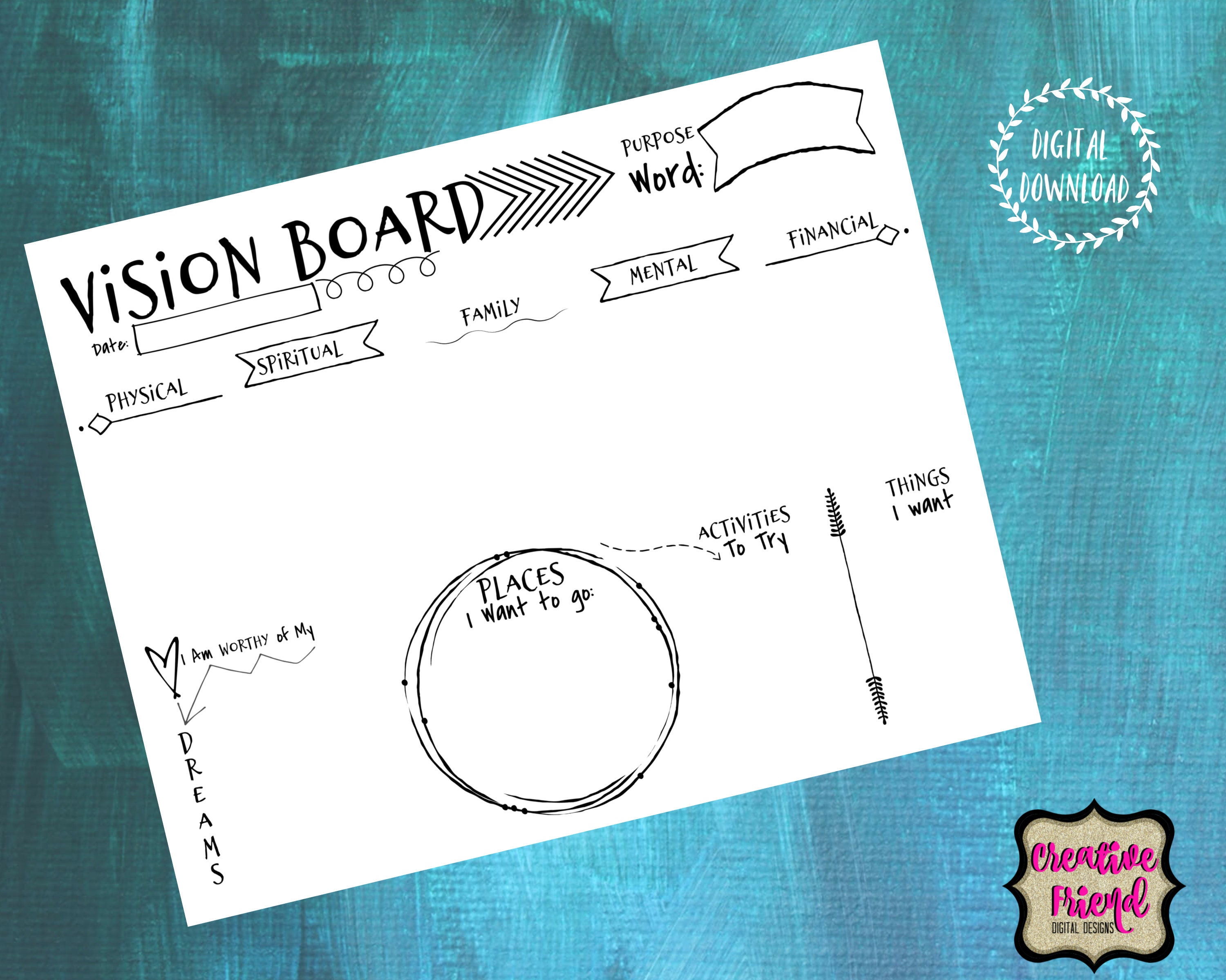 Vision Board 2023 Goals Goal Setting Motivational Board Etsy UK