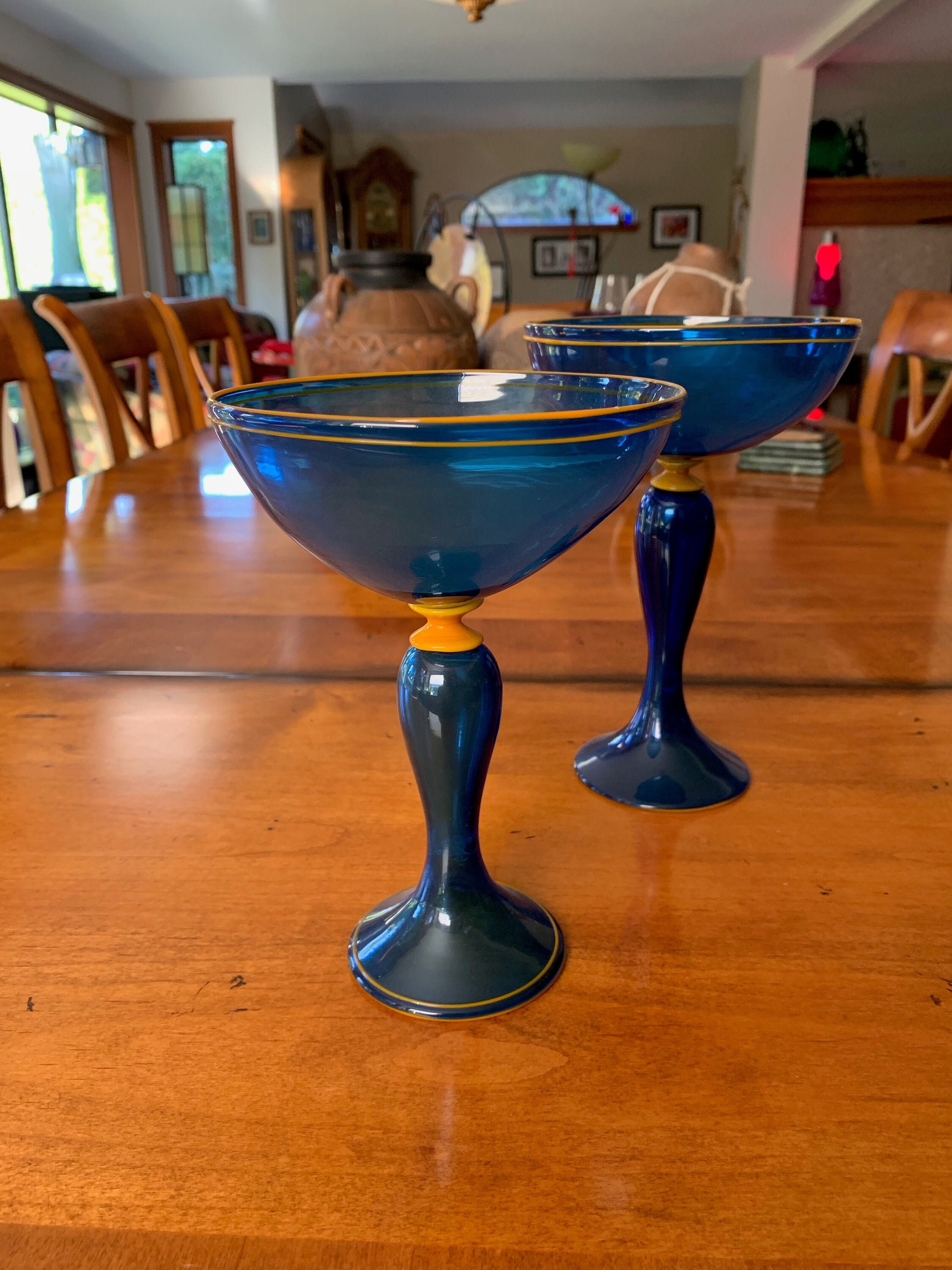 Hand Blown Wine Glasses Etsy