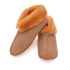 Faux Sheepskin Slip-On Soft Sole Moccasin - Faux Shearling Comfort Slippers - Everyday House Slippers - Therapeutic Slide On - Natural