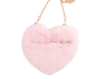 fluffy heart purse