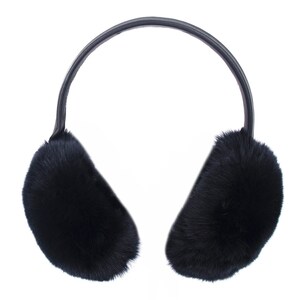 Rex Rabbit Fur Earmuffs With Adjustable Leather Band Soft Earmuffs for Women Fuzzy Women's Ear ...
