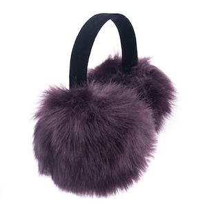 Womens Sheepskin Suede Luxury Ear Warmers Earmuffs Easy Folding