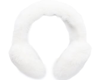 ホワイトフォックスファーイヤーマフ｜冬用リアルファーイヤーマフ