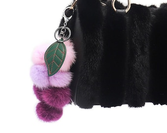 Surell Faux Rex Rabbit Fur Shoulder Bag With Heart - Fluffy Soft Cute Purse, 11"x14"