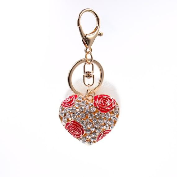 Portachiavi Pelliccia Sintetica Donna Portachiavi A Forma Di Cuore - Foto 3