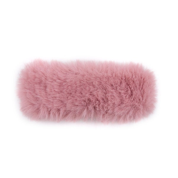 Faux Fur Hair Clip - Cute and Trendy Hair Accessory - Fashionable Fake Fur Barrette for All Hair Types - Fun Hair Jewelry - Pink