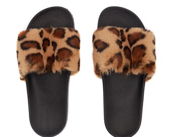 Four Seasons Saskia Ladies Brown Leopard Print Slippers R11B Four Seasons Saskia Ladies Brown Leopard Print Slippers R11B