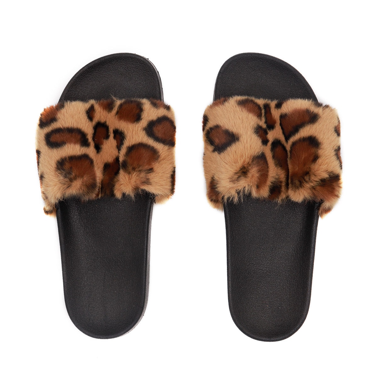 Leopard print sale fur slides